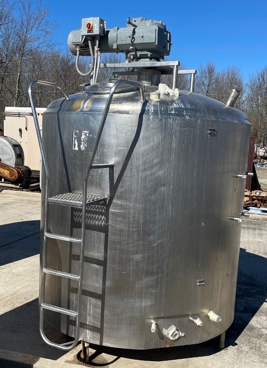 ***SOLD*** used 1500 Gallon Jacketed Cherry Burrell Stainless Steel Sanitary Mix Tank/Pasteurizer model EPDA. 6'8